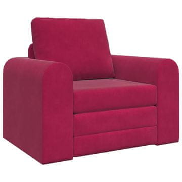 Vidaxl Sofa postelja Vinorodna rdeča 98 x 71 x 83 cm Žamet