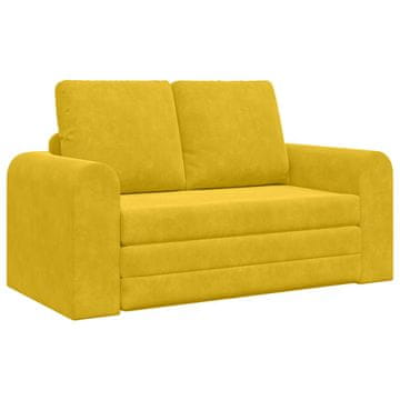 Vidaxl Sofa postelja Rumena 148 x 71 x 83 cm Žamet