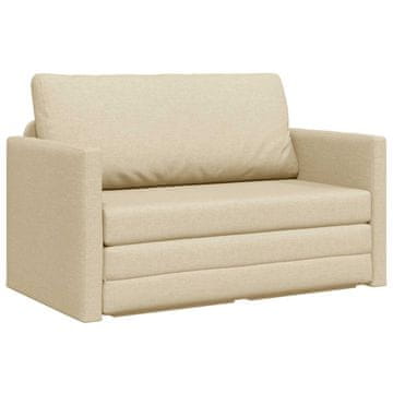 Vidaxl Sofa postelja 110cm krema blago