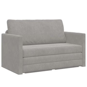 Vidaxl Sofa postelja 110cm Svetlo siva Žamet