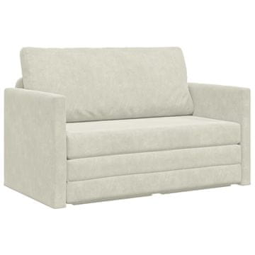 Vidaxl Sofa postelja krema 124 x 71 x 78 cm Žamet