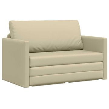 Vidaxl Sofa postelja krema 124 x 71 x 78 cm Umetno usnje