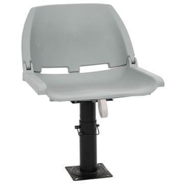Vidaxl Zložljiv sedež za čoln 2 kosa brez blazine siv 48x51x41 cm