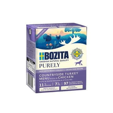 Bozita Pasja hrana BOZITA Purely Paté Duoprotein Junior, piščanec in puran, 370g