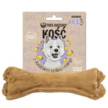 Paka Zwierzaka Pazi Žveč ZVERINČEKKost s kunčjim mesom in mangom XL 17 cm - pasja priboljš