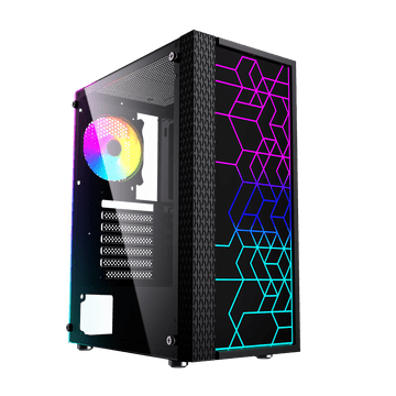 Gembird Gembird Fornax 2500 ARGB Gaming ATX ohišje za računalnik, Midi Tower, osvetlitev, Črna