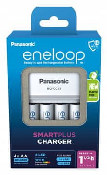 Panasonic Polnilnik baterij PANASONIC Eneloop Smartplus BQ-CC55 + 4x AA 2000 mAh (K-KJ55MCD40E)