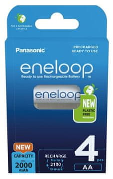 slomart PANASONIC ENELOOP AA 2000 mAh polnilne baterije, 4 kos (mod. BK-3MCDE/4CP)