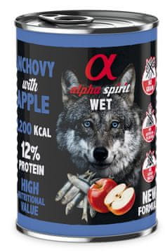 Alpha Spirit ALPHA SPIRIT WET Sardele z jabolkom - mokra hrana za pse - 400g