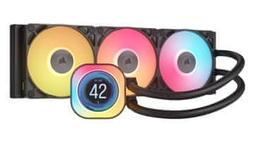 Corsair Corsair iCUE LINK TITAN 360 RX LCD Procesorski zračni hladilnik 12 cm Črn 1 kos