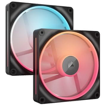 Corsair Corsair iCUE LINK LX140-R RGB Ventilator za ohišje računalnika 14 cm Črn 2 kosa