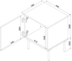 Cama meble Cama Nočna omarica 2 kosa PALAZZO BIS 45x39xV59 mat črna