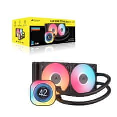 Corsair Corsair iCUE LINK TITAN 240 RX LCD Hladilnik procesorja, 12 cm, črn