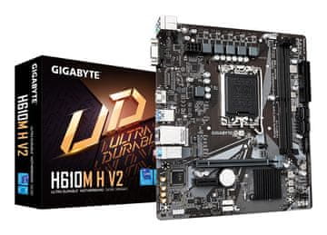 Gigabyte GIGABYTE H610M H V2 Matična plošča - Podpira Intel Core 14. generacije CPU-je, 4+1+1 Hibridni Digitalni VRM, do 5600MHz DDR5, 1xPCIe 3.0 M.2, GbE LAN, USB 3.2 Gen 1