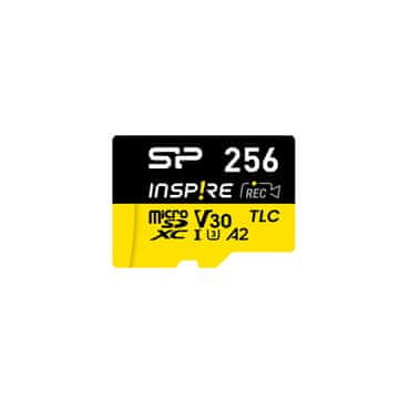 Silicon Power Pomnilniška kartica Silicon Power Inspire 256 GB MicroSDXC V30 UHS-I U3 A2 4K + adapter (SP256GBSTXLA2V1NSP)