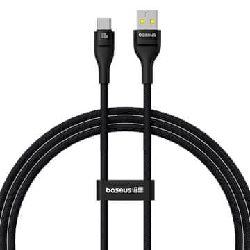 BASEUS Baseus Flash 2 USB A na USB C kabel za hitro polnjenje 1 m 100 W Črn