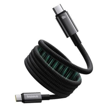 BASEUS Baseus Tungsten magnetni USB C v USB C kabel za hitro polnjenje 1 m 100 W črn