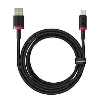 BASEUS Baseus Dura USB Tip A v Tip C 60 W kabel za hitro polnjenje 2 m Črn, Rdeč