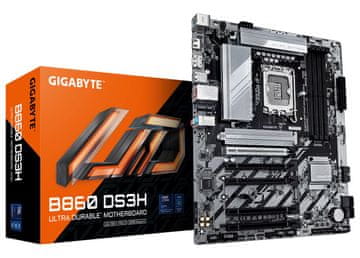 Gigabyte GIGABYTE B860 DS3H Matična plošča - Podpira Intel Core Ultra CPU-je, 8+1+2+2 fazni VRM, do 9066MHz DDR5, 1xPCIe 5.0 + 1xPCIe 4.0 M.2, 2.5 GbE LAN, USB 3.2 Gen 2x2