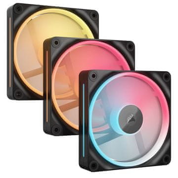 Corsair Corsair iCUE LINK LX120-R RGB Ventilator za ohišje računalnika 12 cm Črn 3 kos(i)