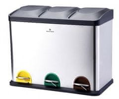 Bergner Koš za smeti BG 07-9338 pedal bin for sorted waste 45 L stainless steel