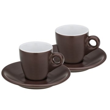 EXCELLENT skodelica KL-12755 Espresso cup with saucer set of 4 pieces MATTIA chocolate