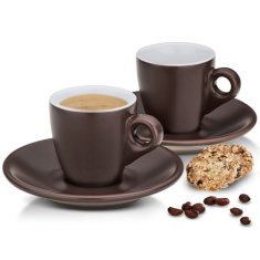 EXCELLENT skodelica KL-12755 Espresso cup with saucer set of 4 pieces MATTIA chocolate