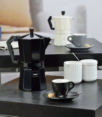 EXCELLENT skodelica KL-12750 Espresso cup with saucer set of 4 MATTIA black