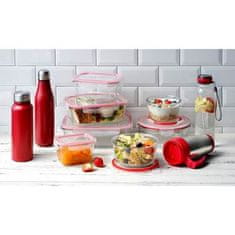 Bergner Posoda za hrano BG-25026-RD Glass food container with snap-on lid 1.5l