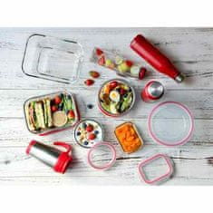 Bergner Posoda za hrano BG-25026-RD Glass food container with snap-on lid 1.5l