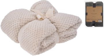 HOMESTYLING Odeja KO-HZ1011940 Blanket fleece 130 x 170 cm PREMIUM cream