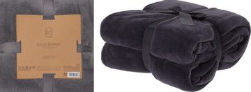 HOMESTYLING Odeja KO-HZ1011860 Blanket fleece 180 x 230 cm ESSENTIALS anthracite
