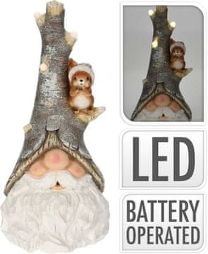 HOMESTYLING Božični okraski KO-APF477020 Christmas decoration elf with LED lighting 57 cm