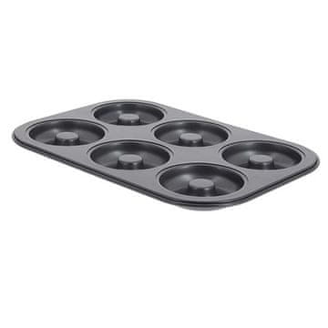 de Buyer Pekač 4712.06, mini donut/savarin mold, 6 pcs, iron material, non-stick surface, 31.5 x 21.5 x 2.2 cm, diameter 8 cm