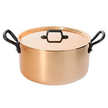 de Buyer Lonec iz nerjavečega jekla 6466.16, copper, cast iron handles, lid, diameter 16 cm, not suitable for induction