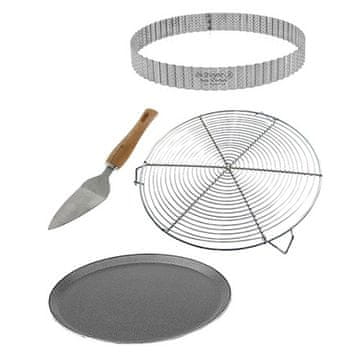 de Buyer Pekač 3030.00, HOMEBAKING box: round molds, perforated ring, baking sheet, grid and spatula