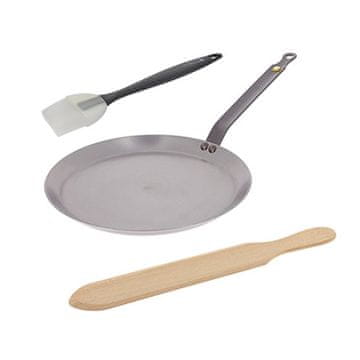 de Buyer Komplet za peko palačink 5615.01, CREPESPARTY box, pancake pan, brush and spatula