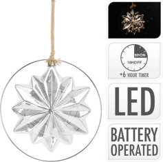 HOMESTYLING Božični okraski KO-ABR715220 star light 18 cm smoky gray