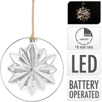 HOMESTYLING Božični okraski KO-ABR715220 star light 18 cm smoky gray