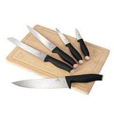 Berlingerhaus Komplet nožev BH-2963 with cutting board 6 pcs Black Rose Collection