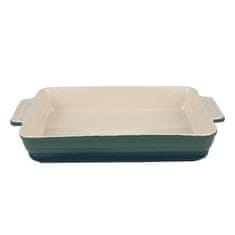 Bergner Ponev BG-13362-GR rectangular stoneware set of 2 pieces Excalibur green