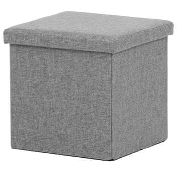 Autronic Tabure Stool with storage space, gray fabric (TAB-461 GREY2)