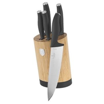Berlingerhaus Komplet nožev BH-2672 with stand BAMBOO 6 pcs Anthracite Collection