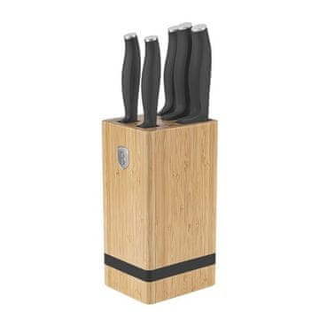 Berlingerhaus Komplet nožev BH-2968 with stand BAMBOO 6 pcs Anthracite Collection