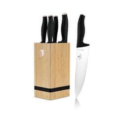 Berlingerhaus Komplet nožev BH-2970 with bamboo stand 6 pcs stainless steel Black Rose Collection
