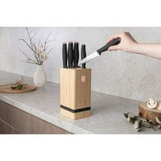 Berlingerhaus Komplet nožev BH-2970 with bamboo stand 6 pcs stainless steel Black Rose Collection