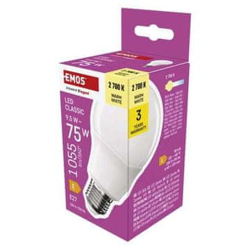 Emos LED žarnica ZQ5E51 Classic A60 / E27 / 9.5 W (75 W) / 1055 lm / warm white