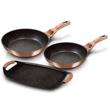 Berlingerhaus Komplet ponev z marmorno površino BH-1669 3 pcs Metallic Line Rose Gold Edition