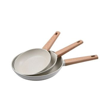 Bergner Komplet ponev s premazom proti prijemanju BG-34741-CR Naturally 3 pcs 18, 22, 26 cm