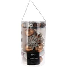 HOMESTYLING Božični okraski KO-CAN304040 set 57 pcs amber